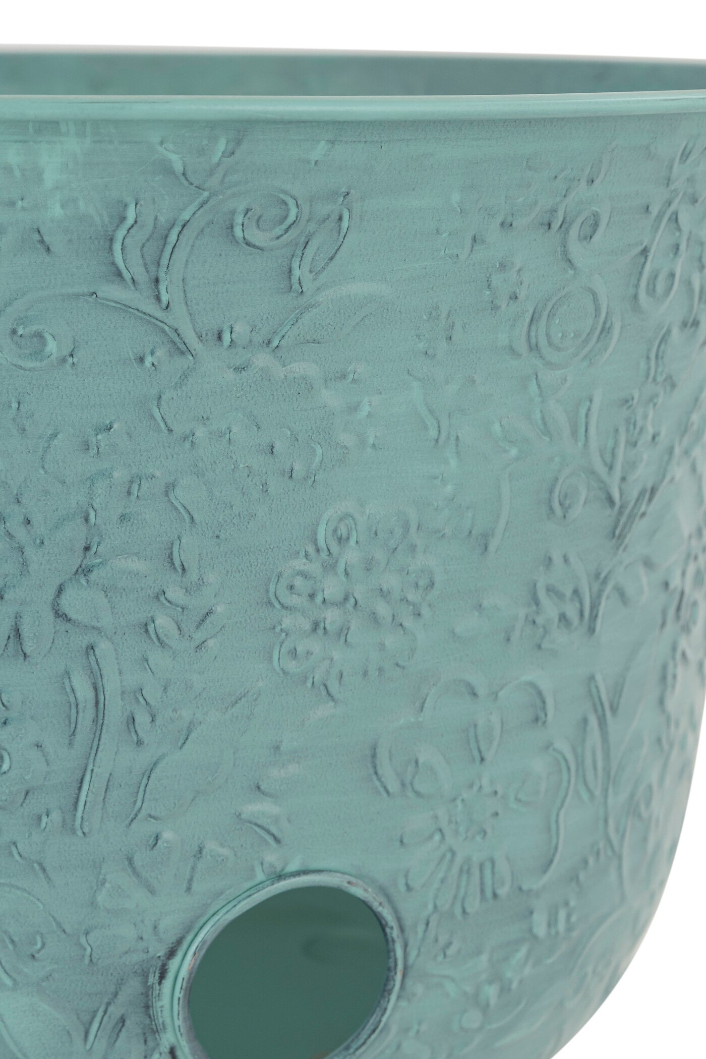 Turquoise Metal Hose Pot