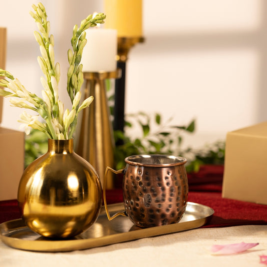 ANTIQUE FINISH DRINKING GLASSES SET OF 2