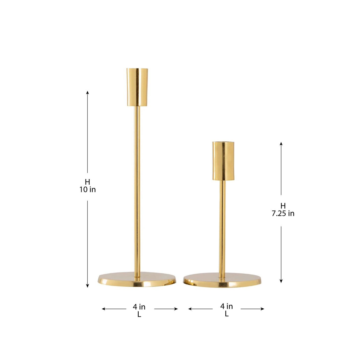 Modern Gold Candle Holder- Set Of 2