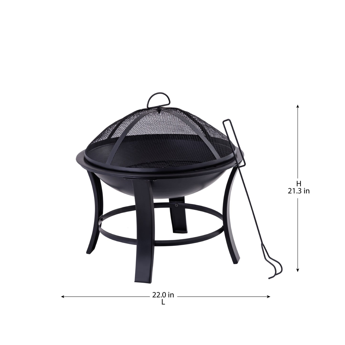 22 Inch Black Iron Bryne Firepit