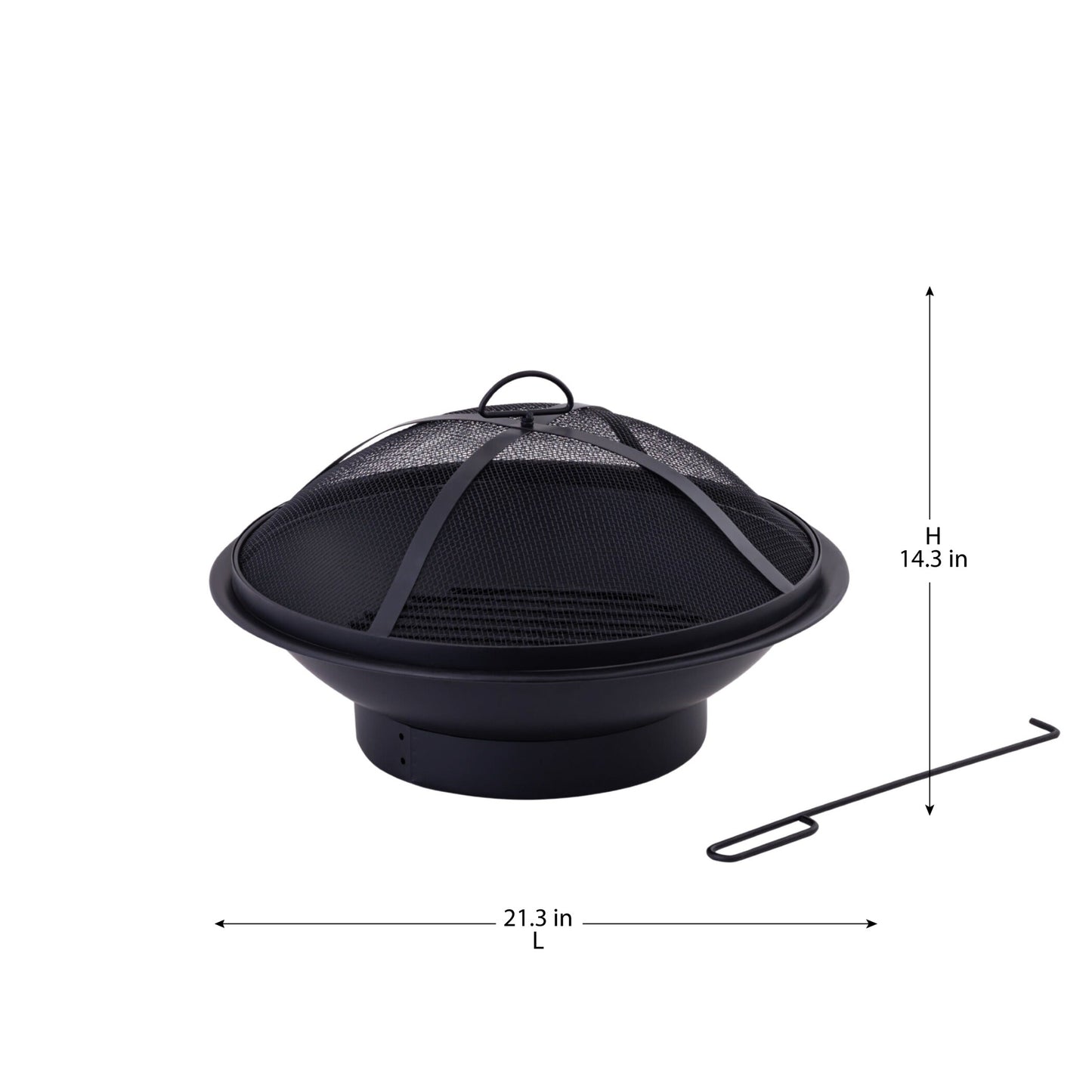 21.3 Inch Black Metal Mini Firepit