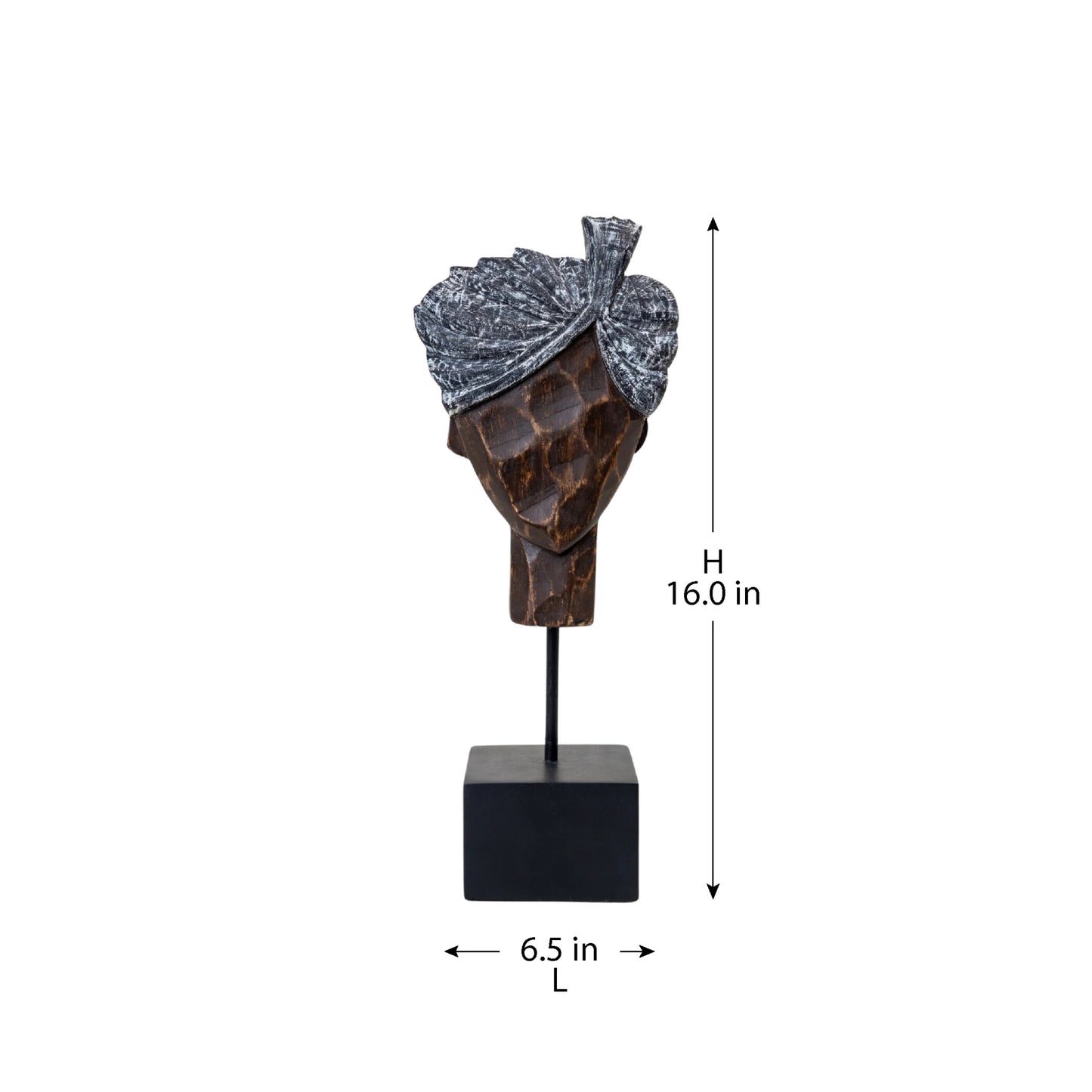 SURPANCH WOODEN ANTIQUE BUST DECOR OBJECT