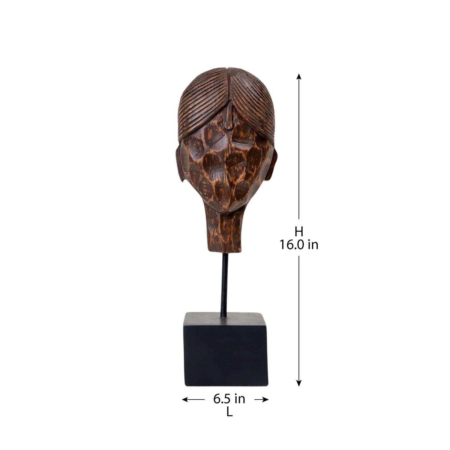 GRAHINI WOODEN ANTIQUE BUST DECOR OBJECT