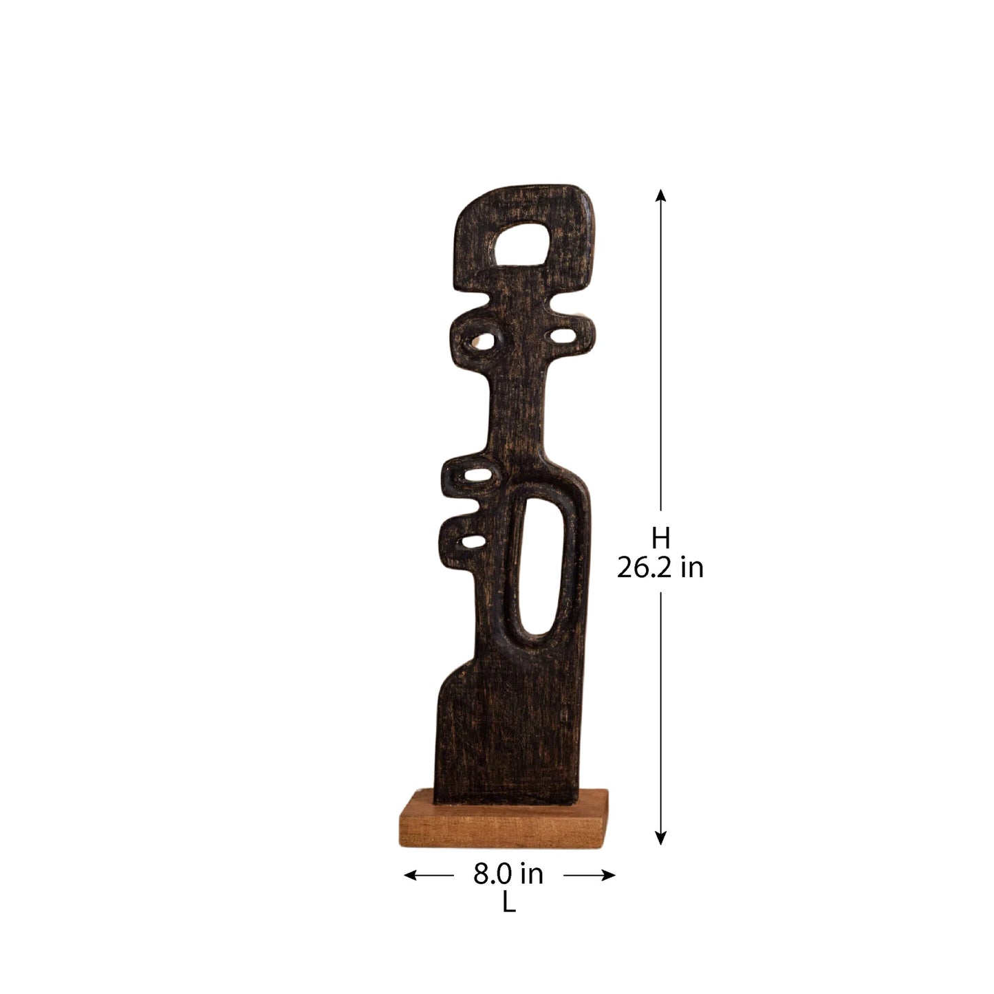 INCA 2 WOODEN BLACK TALL SCULPTURE