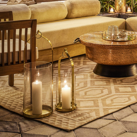 TEMPLE ARN GOLD METAL LANTERN