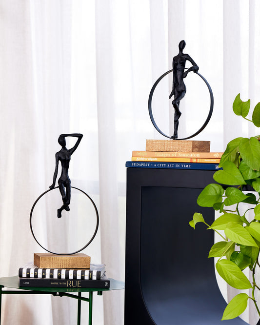 TRAPEZE MAN METAL WOOD DECOR OBJECT