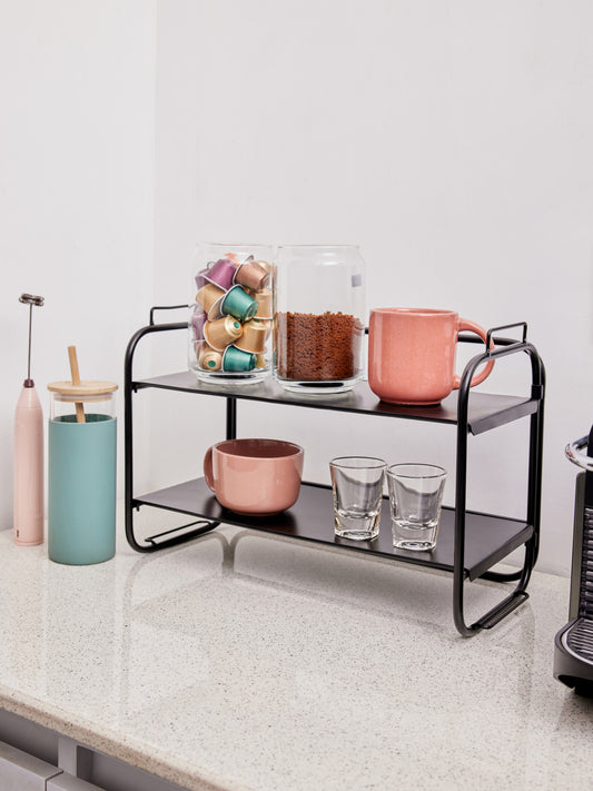 CLEAN UP 2 TIER BLACK METAL RACK