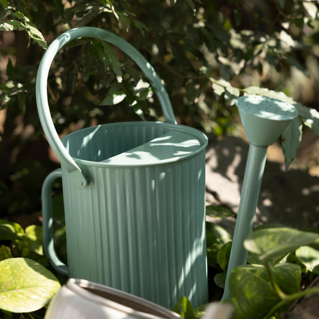 Flutted Metal Black Watering Can