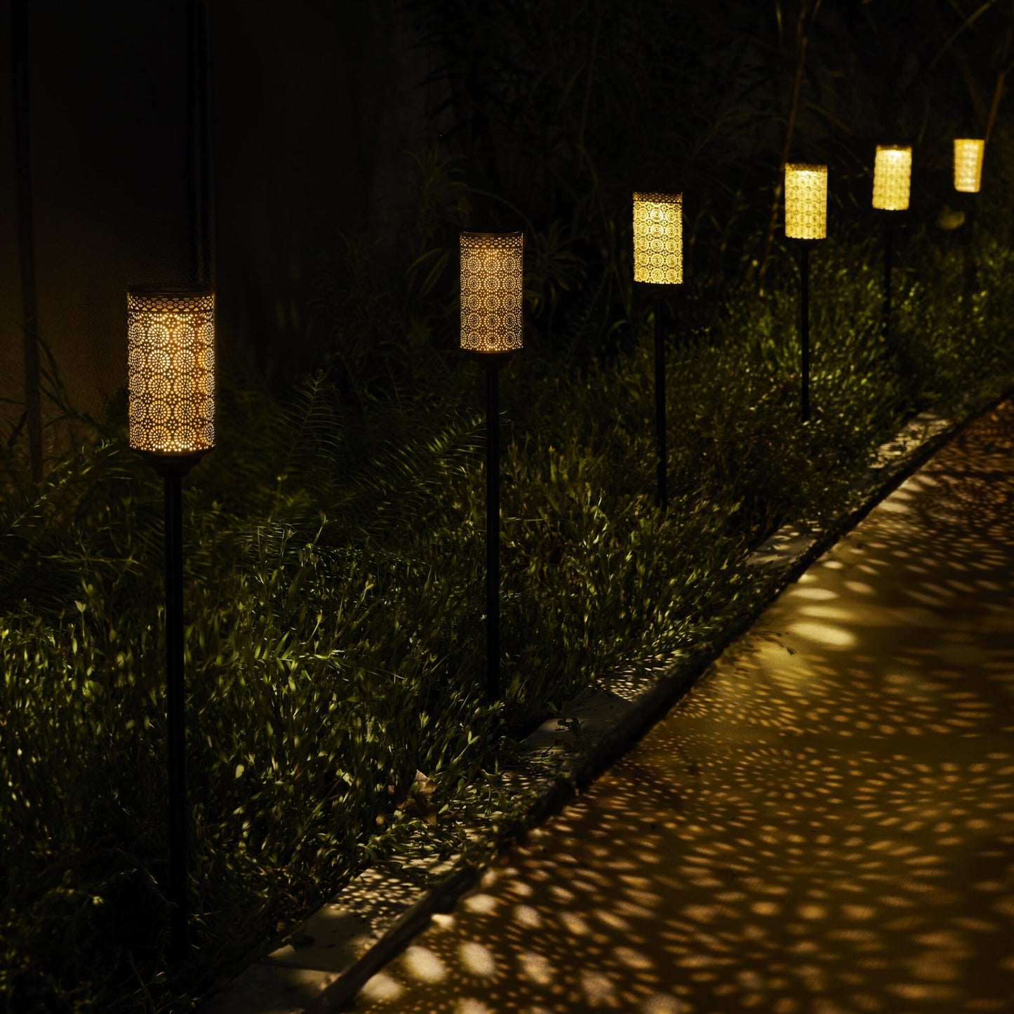 SOLAR TIKI BLACK COPPER METAL TORCH (set of 2)