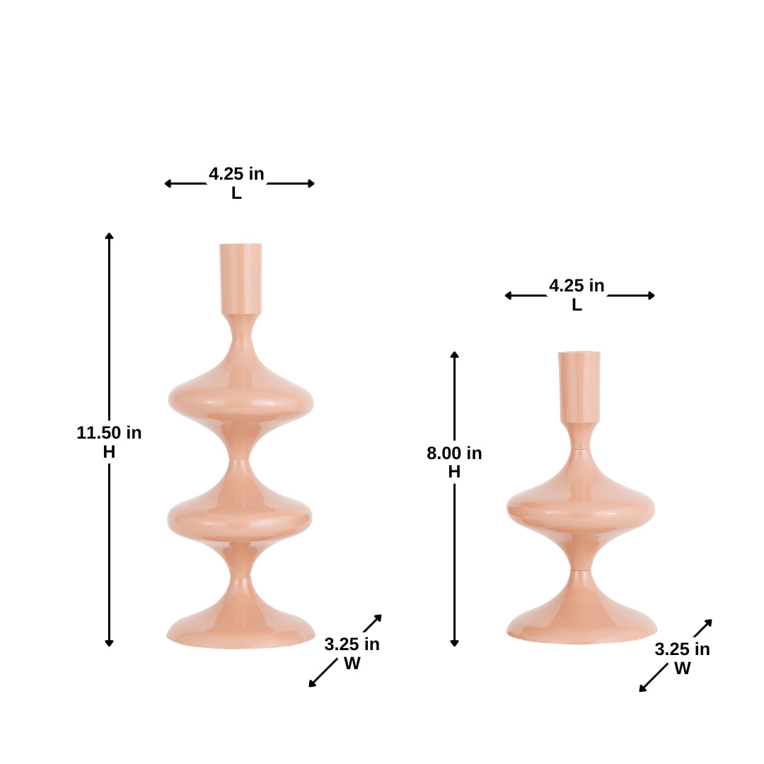 Solace Blush Sculpt Candle Holder - Set of 2