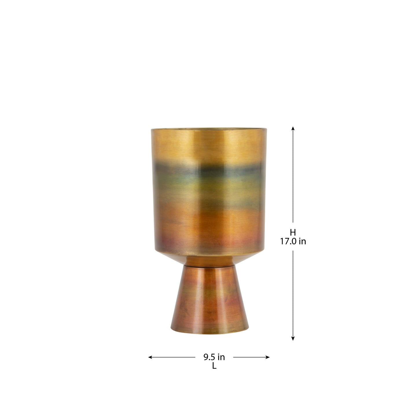 OMBRE METALLIC GOLD RUST GREEN IRON PLANTER