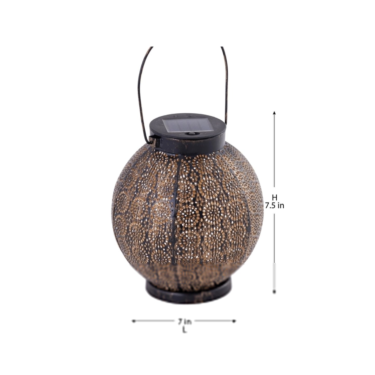 SOLAR SIRAJ BLACK COPPER ROUND LANTERN