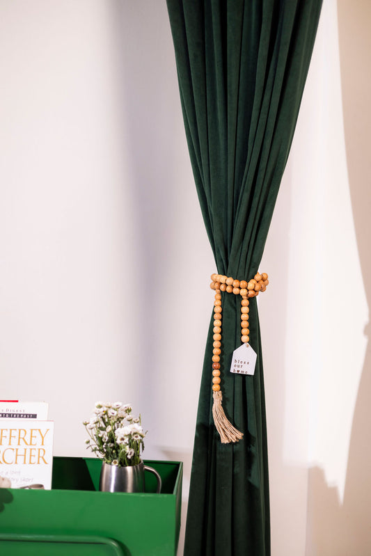 Natural Wooden Bead Garland Decor Object