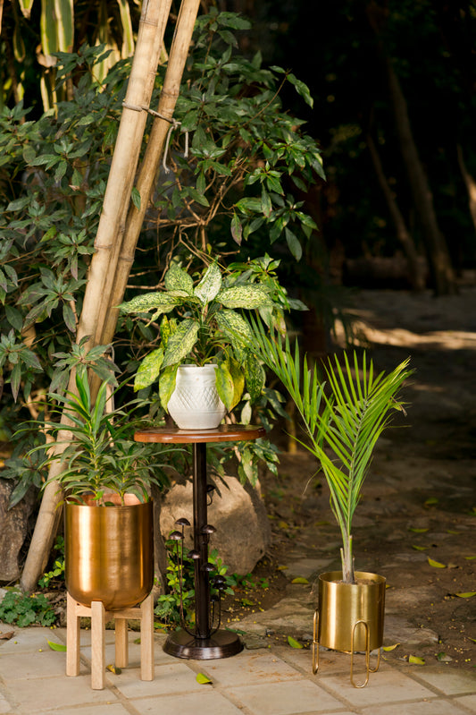 Shroom Metal Antique Accent Table