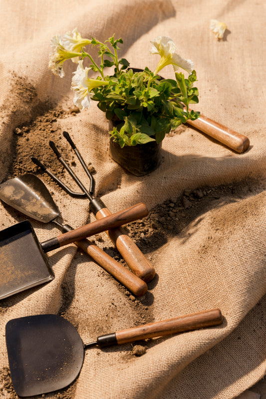 Metal Wood Garden Tool Set