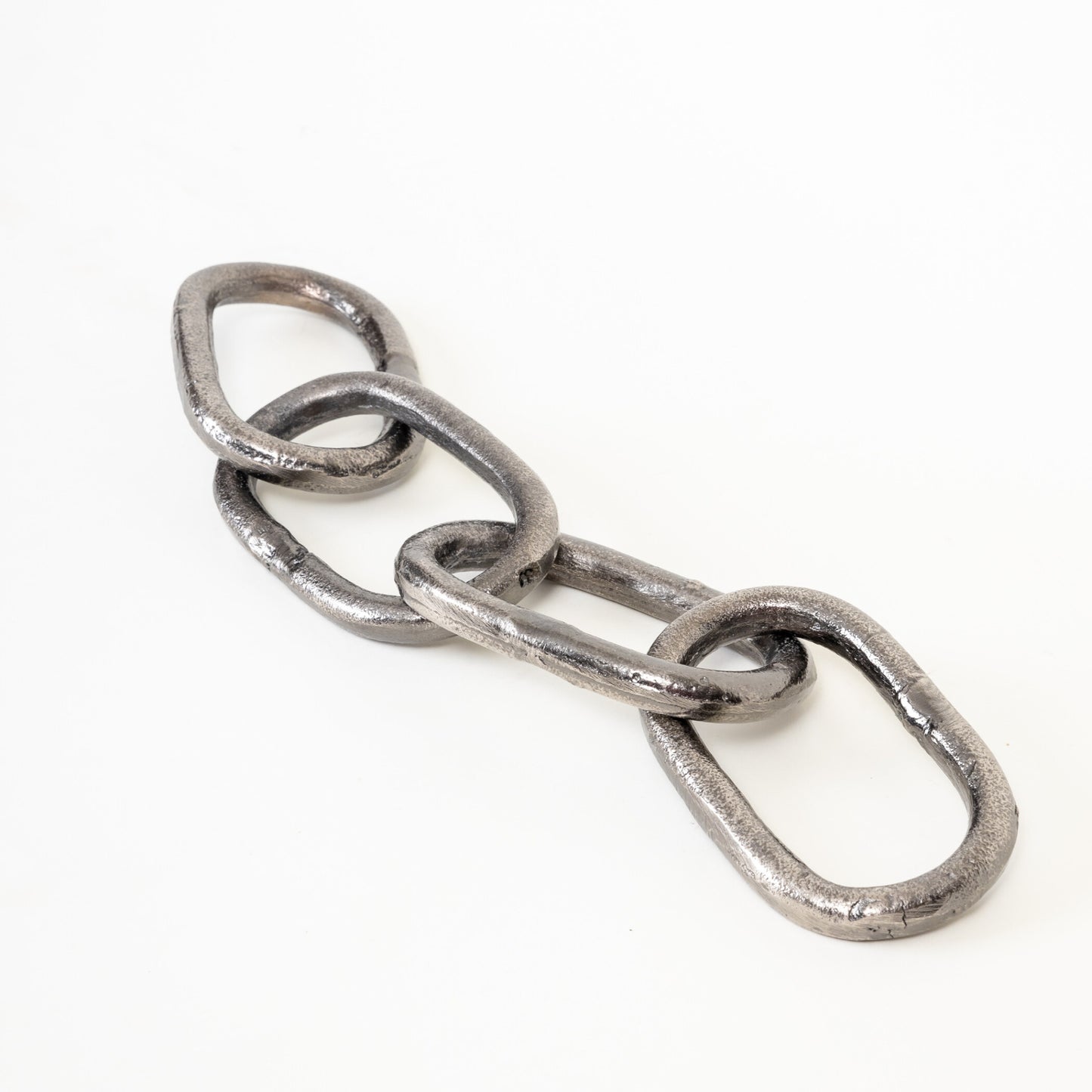 Oblong Links Antique Grey Metal Decor Object