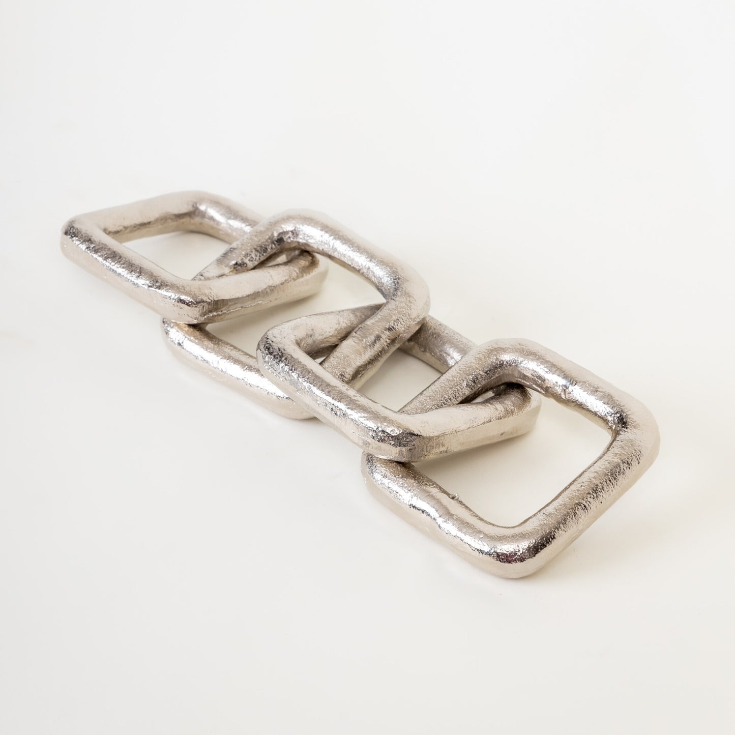 Soft Square Links Silver Metal Decor Object