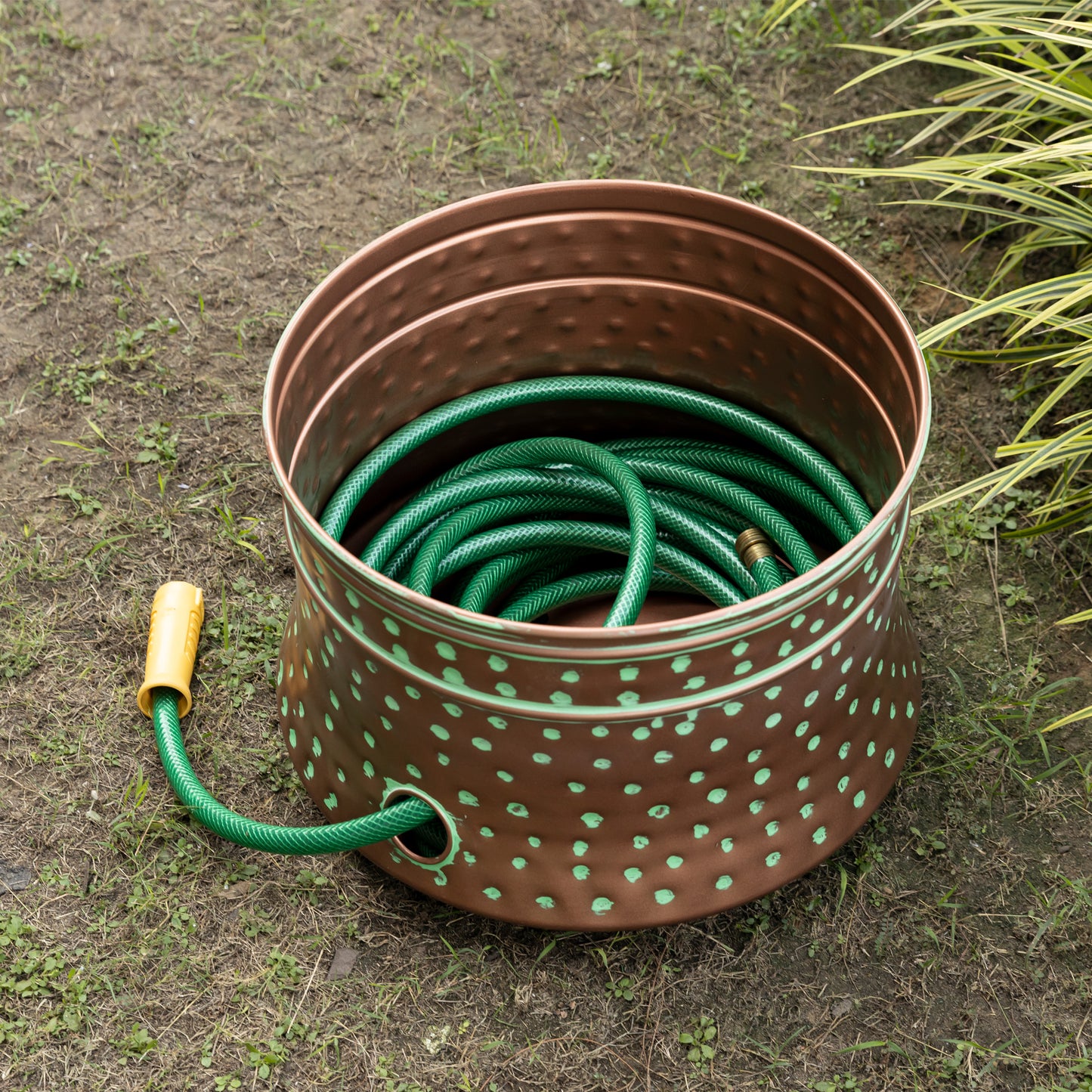 Polka Antique Metal Hose Pot