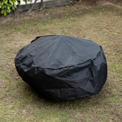 31.75 Inch Black Fuego Metal Round Firepit With Mesh Guard