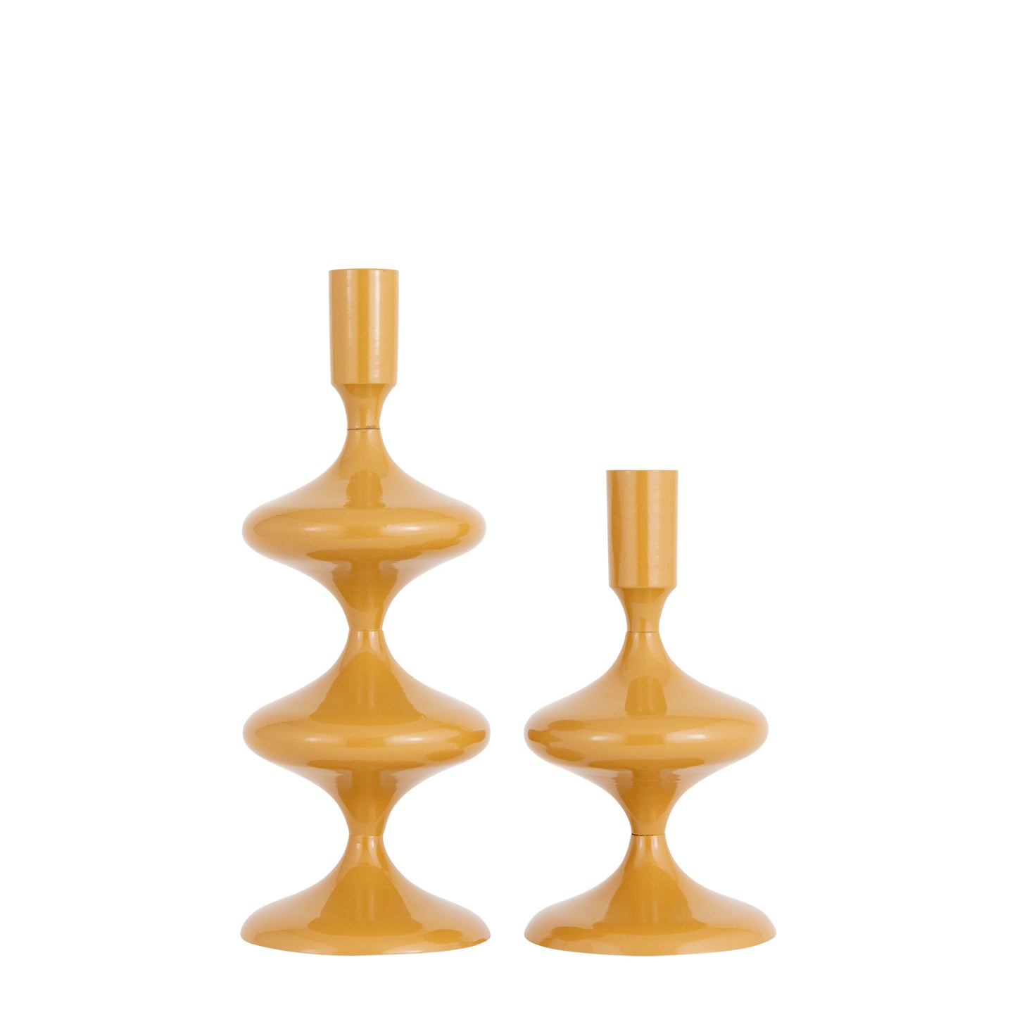 Solis Amber Sculpt Candle Holder - Set of 2