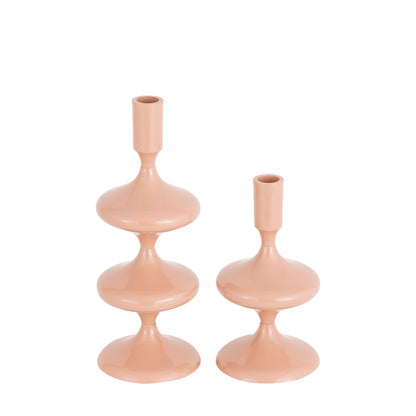 Solace Blush Sculpt Candle Holder - Set of 2