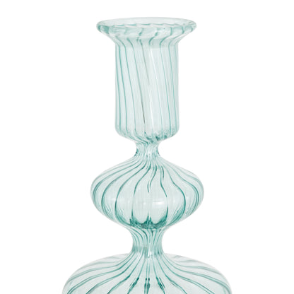 Verde Ripple Glass Candle Holder - Set of 2