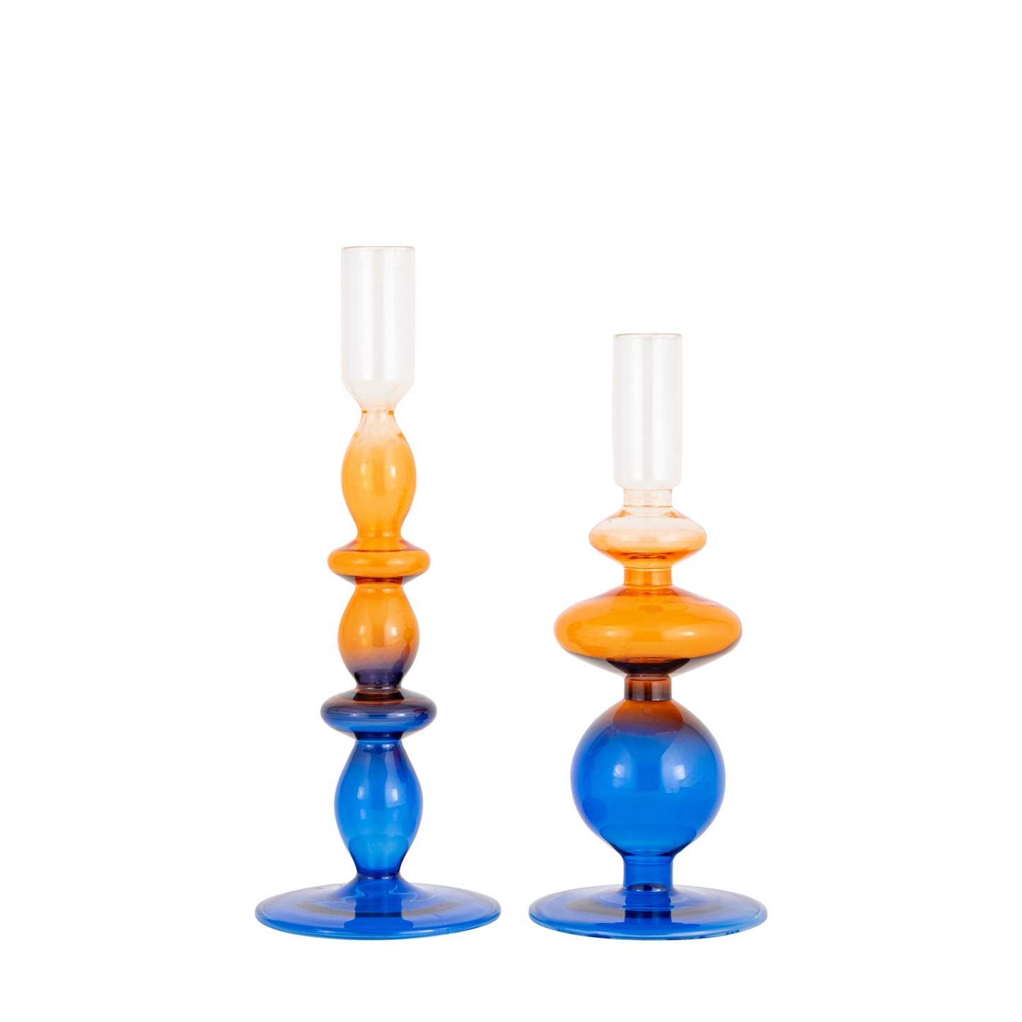 Aurora Duo Glass Candle Holder - Set of 2