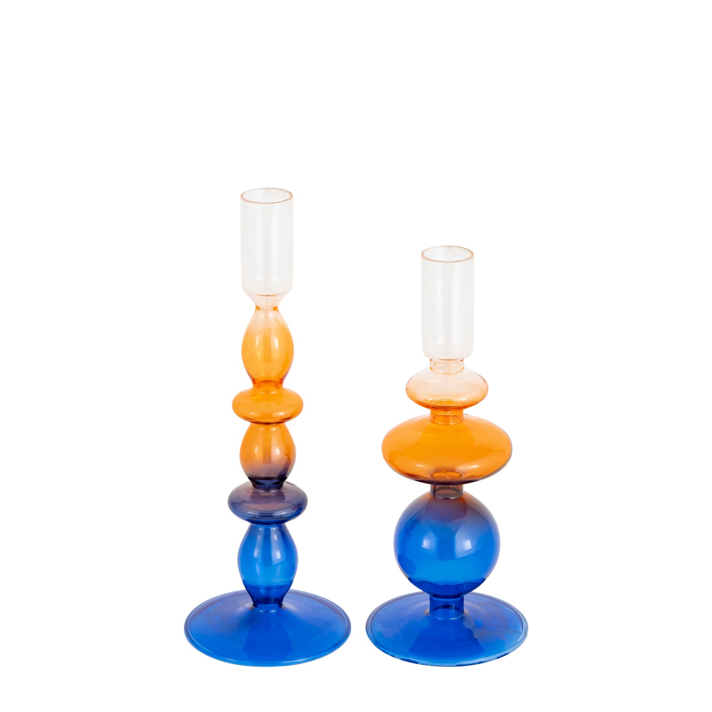 Aurora Duo Glass Candle Holder - Set of 2