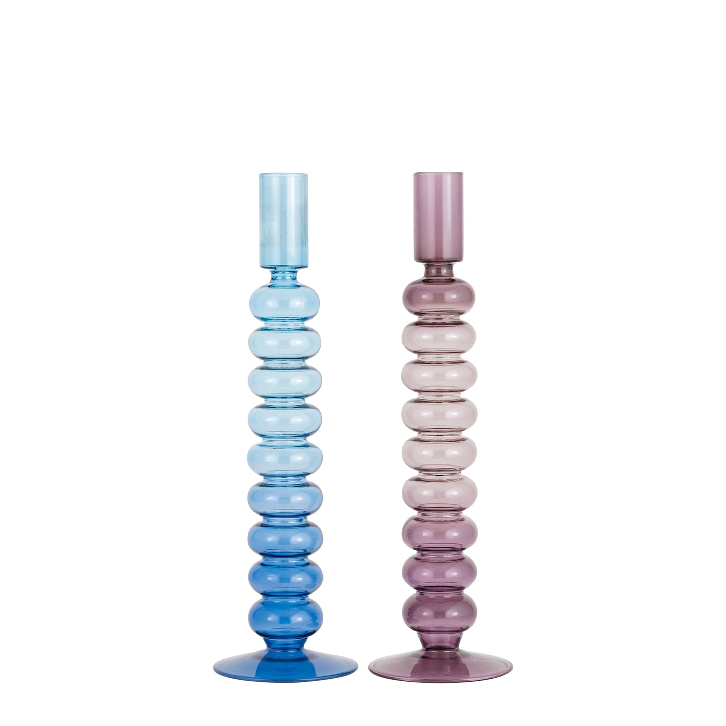 Lumea Bubble Glass Candle Holders - Set of 2