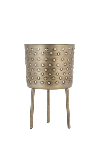 CROCO ANTIQUE IRON METAL PLANTER- SET OF 2