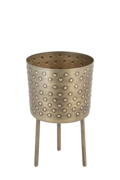 CROCO ANTIQUE IRON METAL PLANTER- SET OF 2