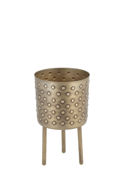 CROCO ANTIQUE IRON METAL PLANTER- SET OF 2