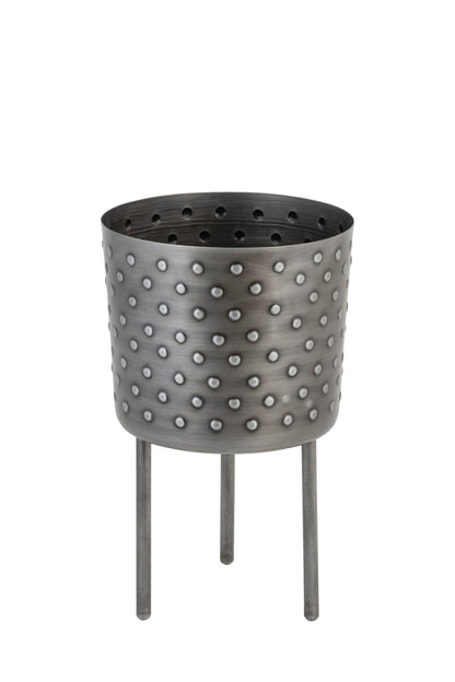 CROCO ANTIQUE IRON METAL PLANTER- SET OF 2