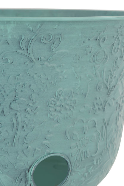 Turquoise Metal Hose Pot