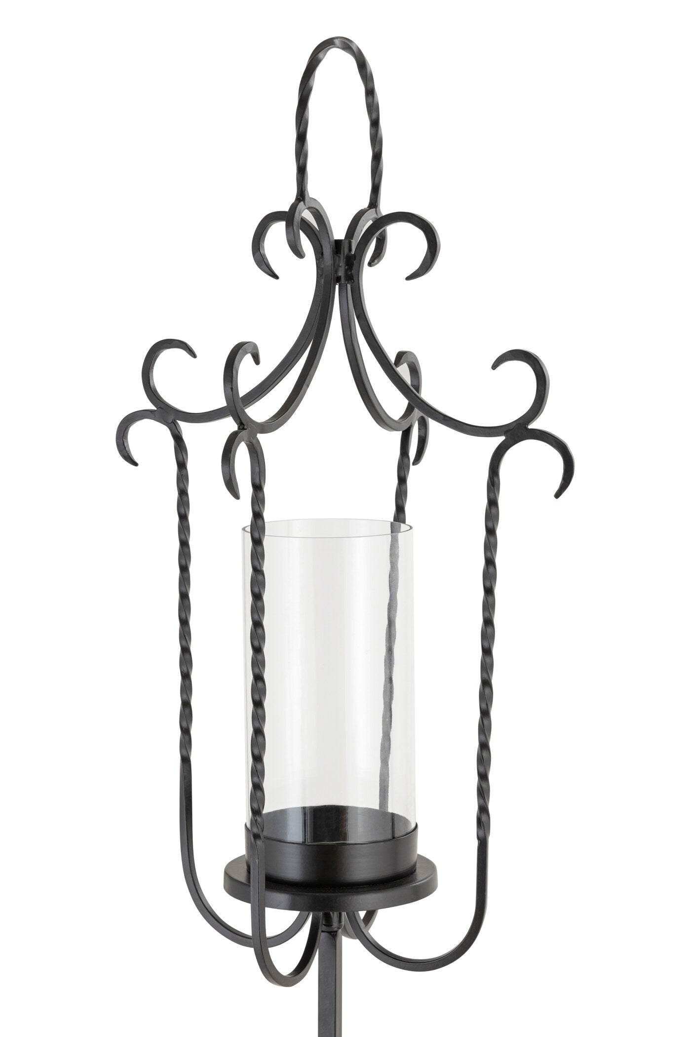 LAMP POST BLACK METAL LONG LANTERN