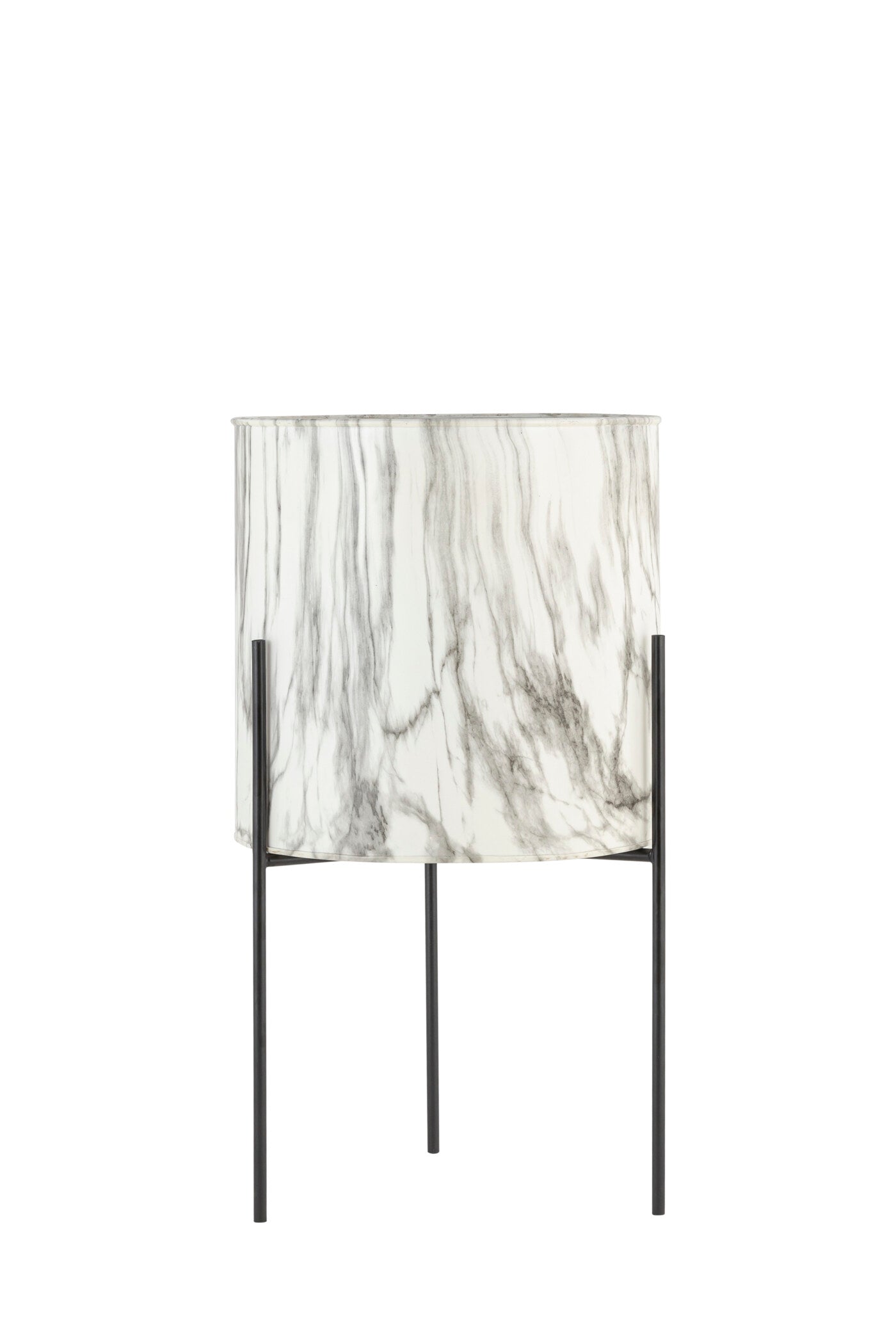 CARERRA WHITE BLACK METAL PLANTER