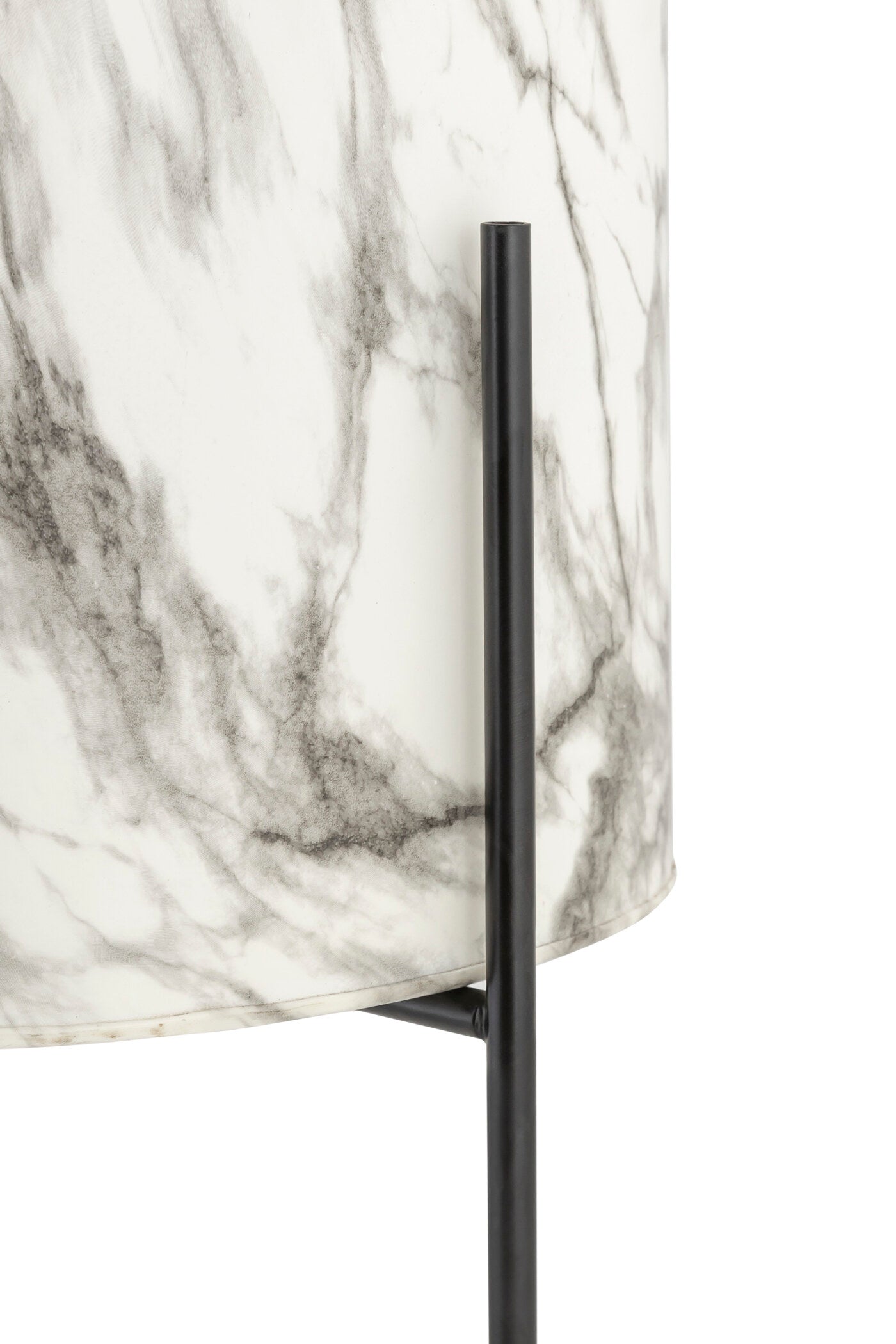 CARERRA WHITE BLACK METAL PLANTER