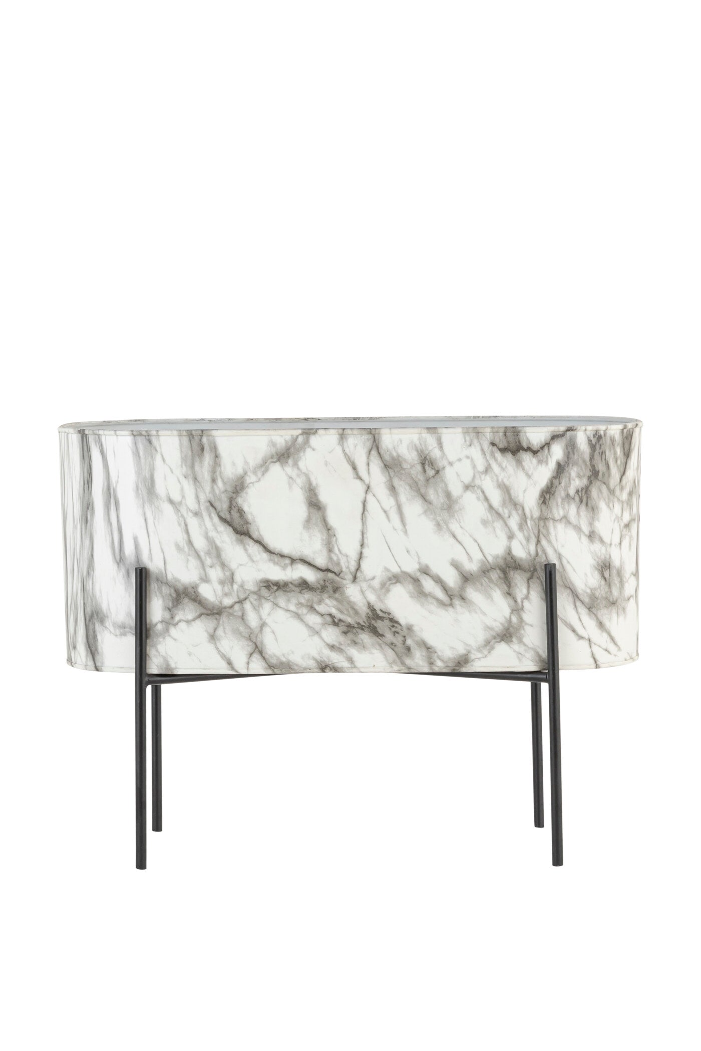 CARERRA WHITE BLACK METAL PLANTER