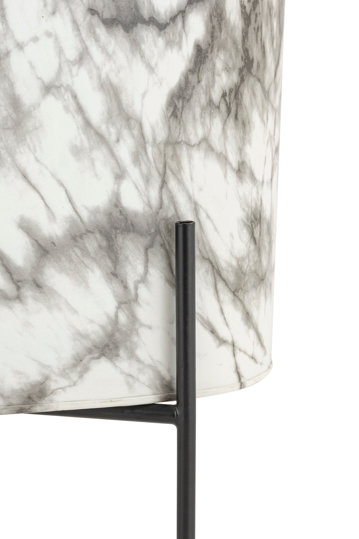 CARERRA WHITE BLACK METAL PLANTER