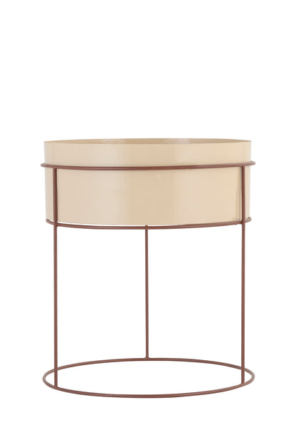 STACKER OFF-WHITE IRON METAL PLANTER WITH STAND