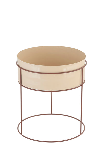 STACKER OFF-WHITE IRON METAL PLANTER WITH STAND