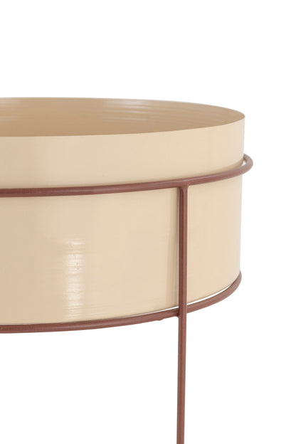 STACKER OFF-WHITE IRON METAL PLANTER WITH STAND