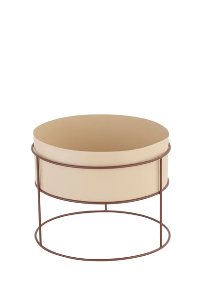 STACKER OFF-WHITE IRON METAL PLANTER WITH STAND