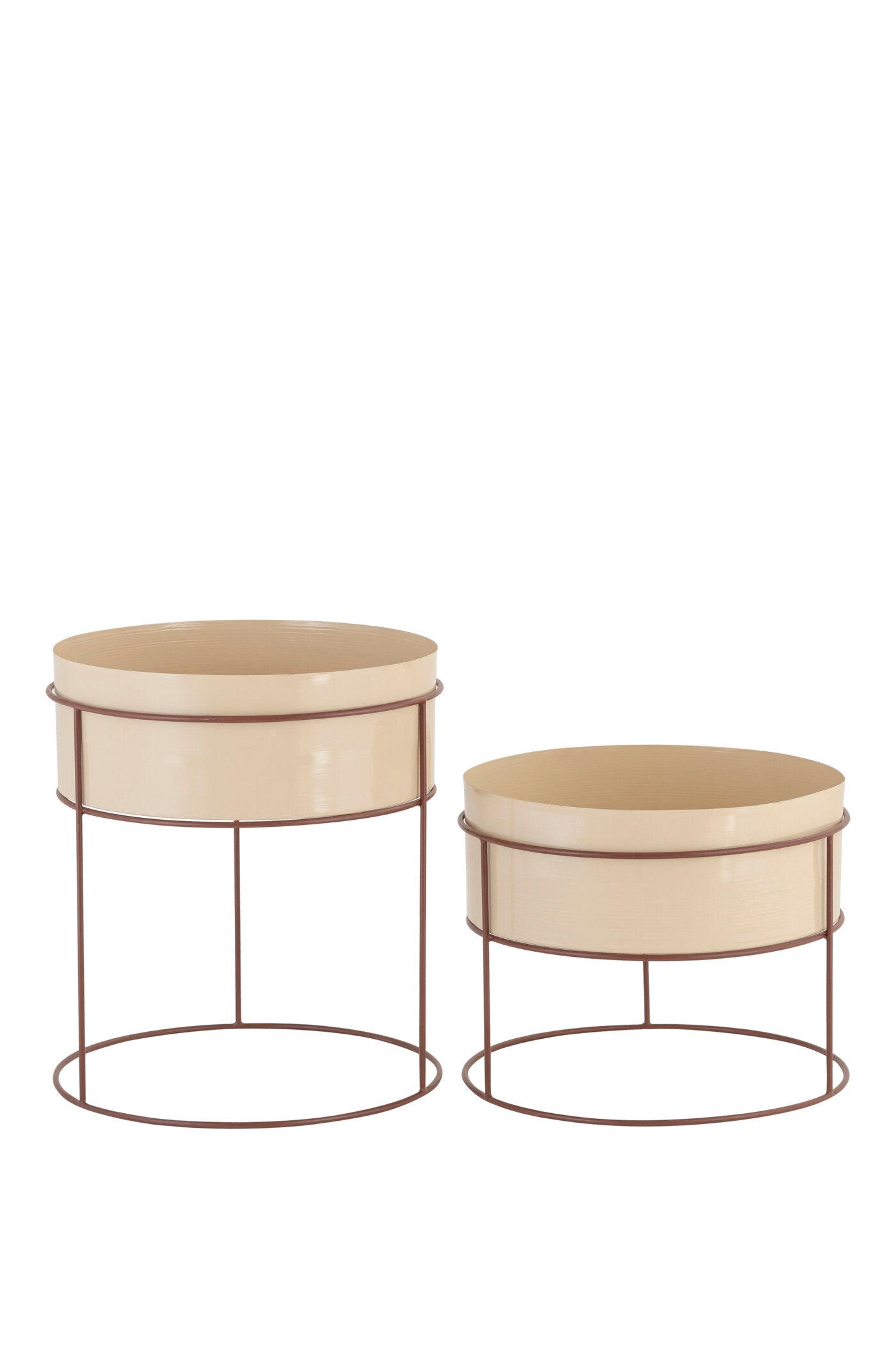 STACKER OFF-WHITE IRON METAL PLANTER WITH STAND