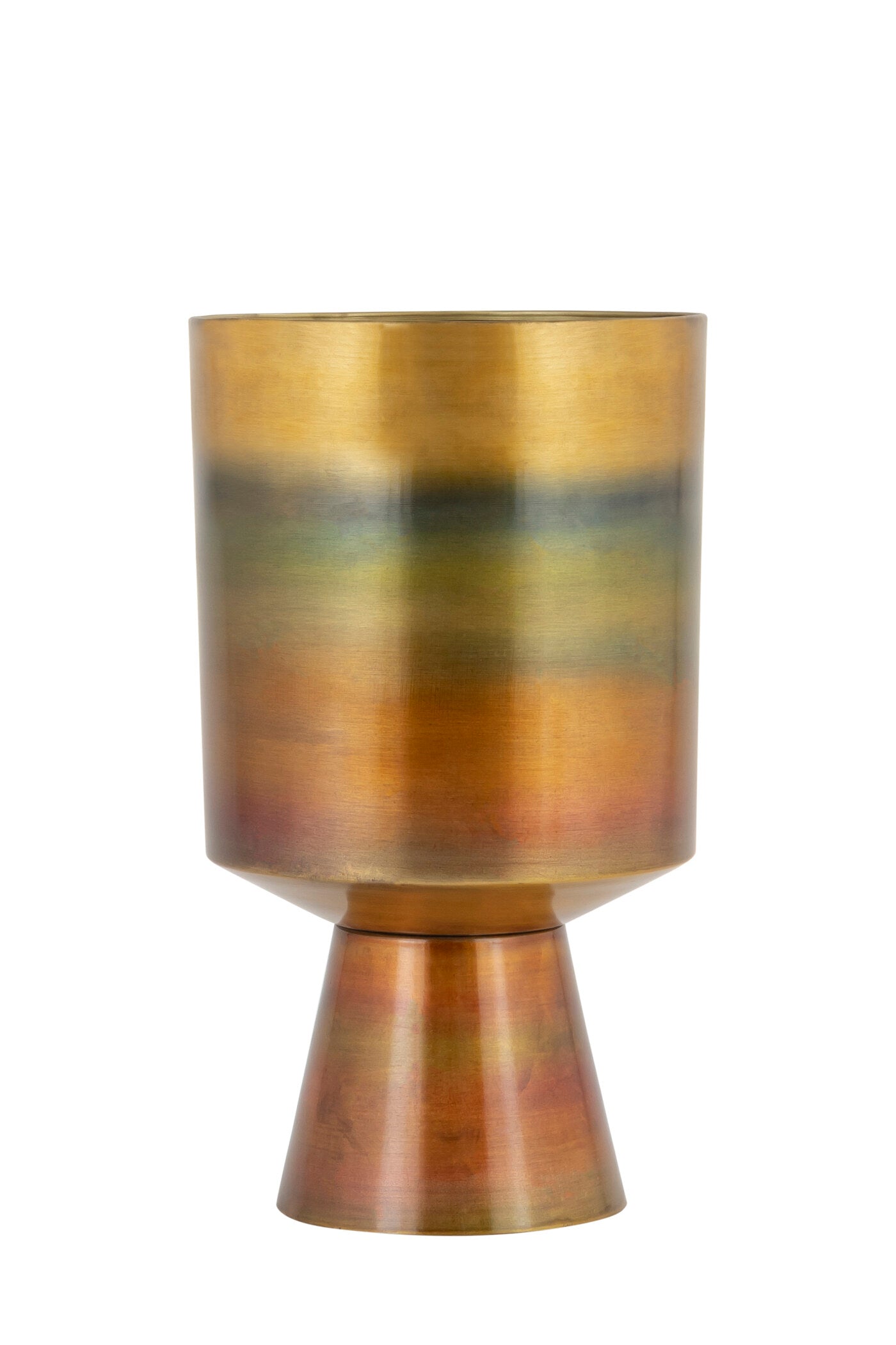 OMBRE METALLIC GOLD RUST GREEN IRON PLANTER