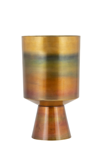 OMBRE METALLIC GOLD RUST GREEN IRON PLANTER