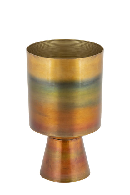 OMBRE METALLIC GOLD RUST GREEN IRON PLANTER