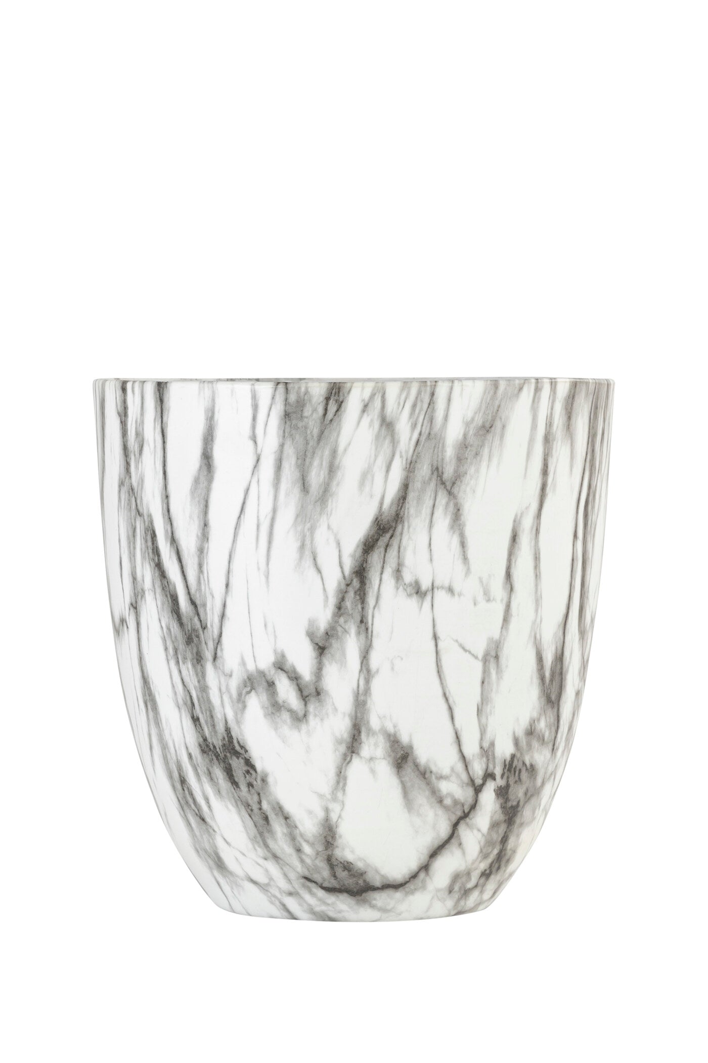 CARERRA WHITE BLACK METAL PLANTER