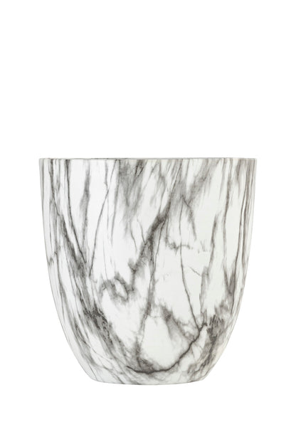 CARERRA WHITE BLACK METAL PLANTER