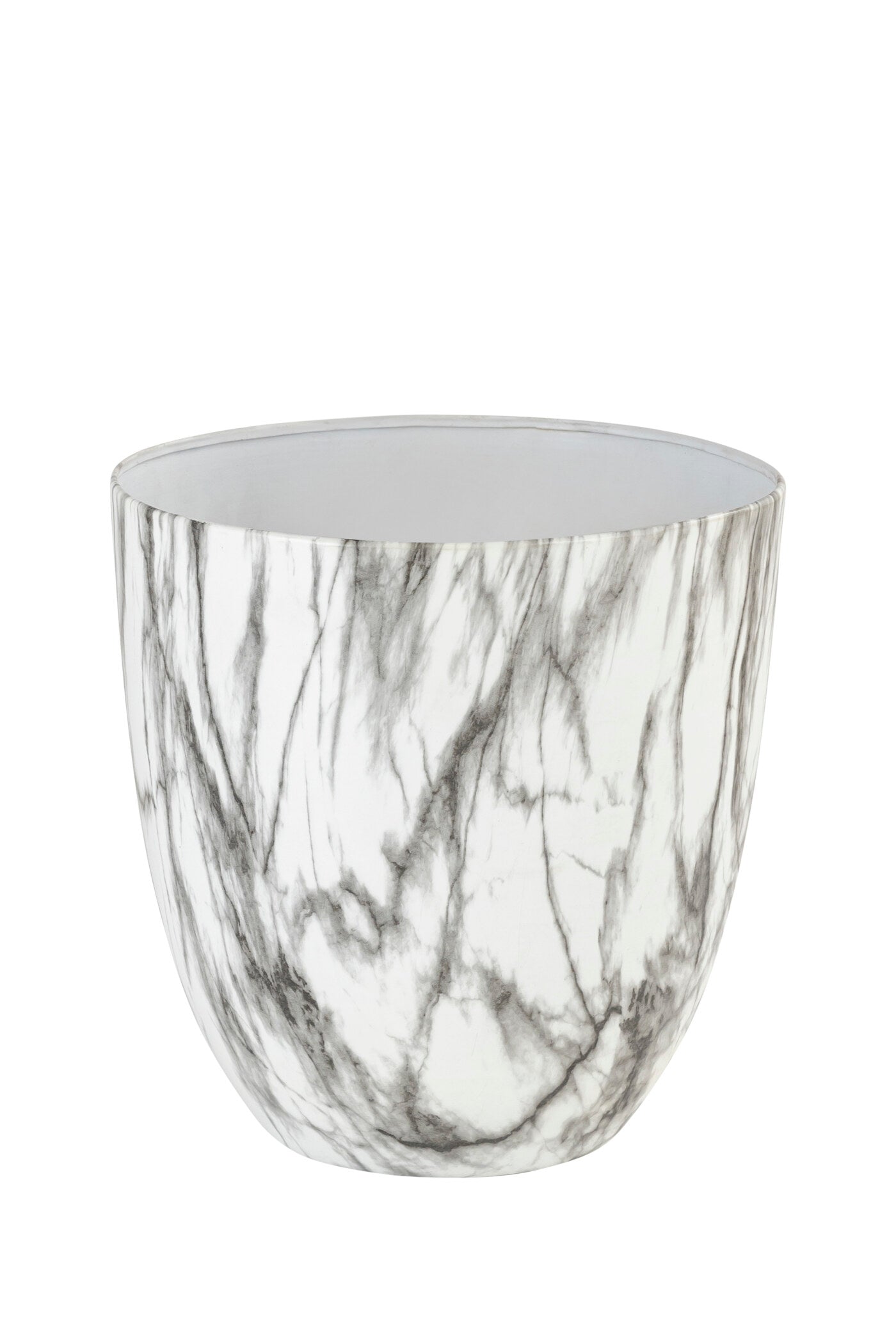 CARERRA WHITE BLACK METAL PLANTER